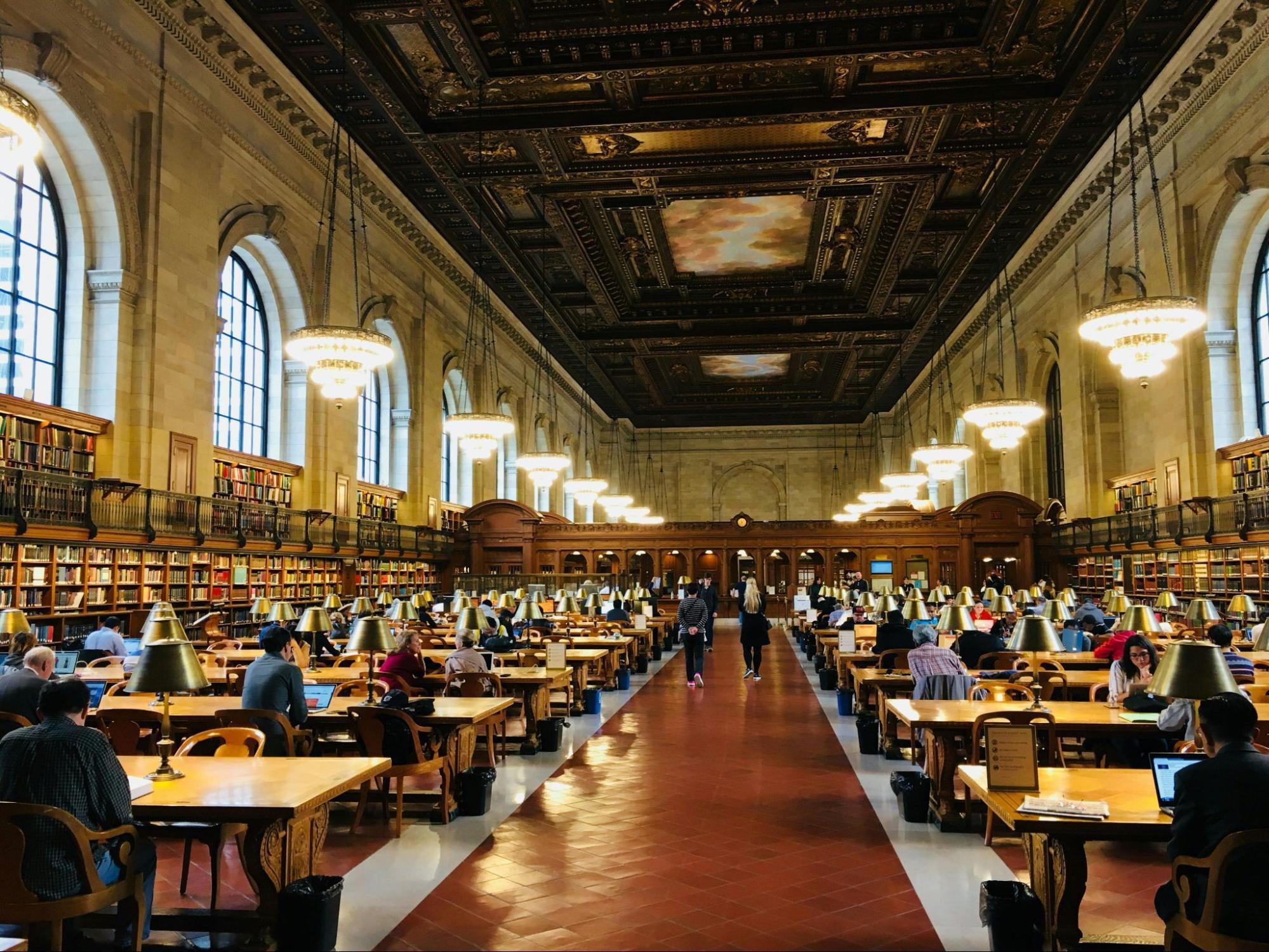 Interior of the New York Public Library.