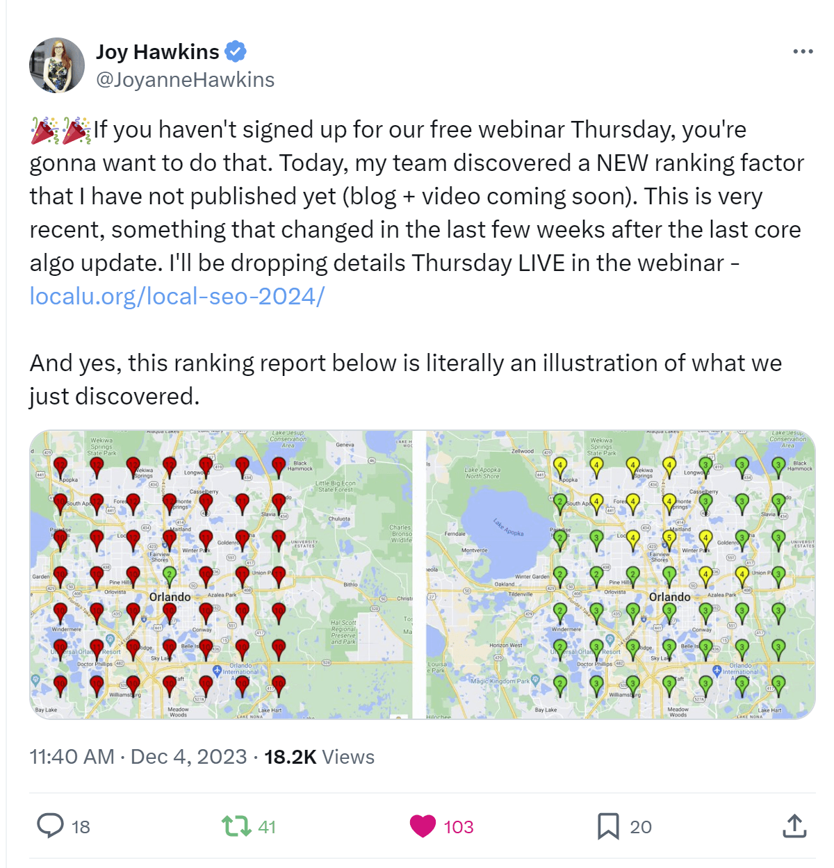 A before-and-after comparison shows how dramatic the change in rankings is depending upon whether a business is open or closed.