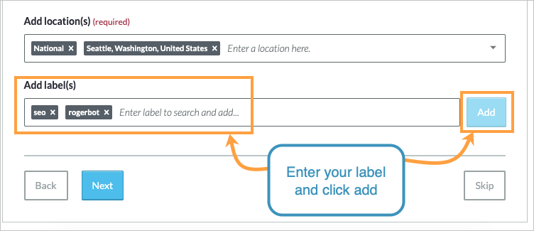 You can also add labels to your keywords.