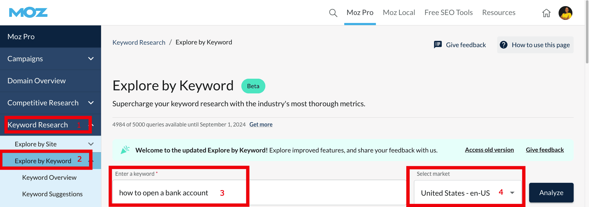 Screenshot showing keyword research for featured snippet