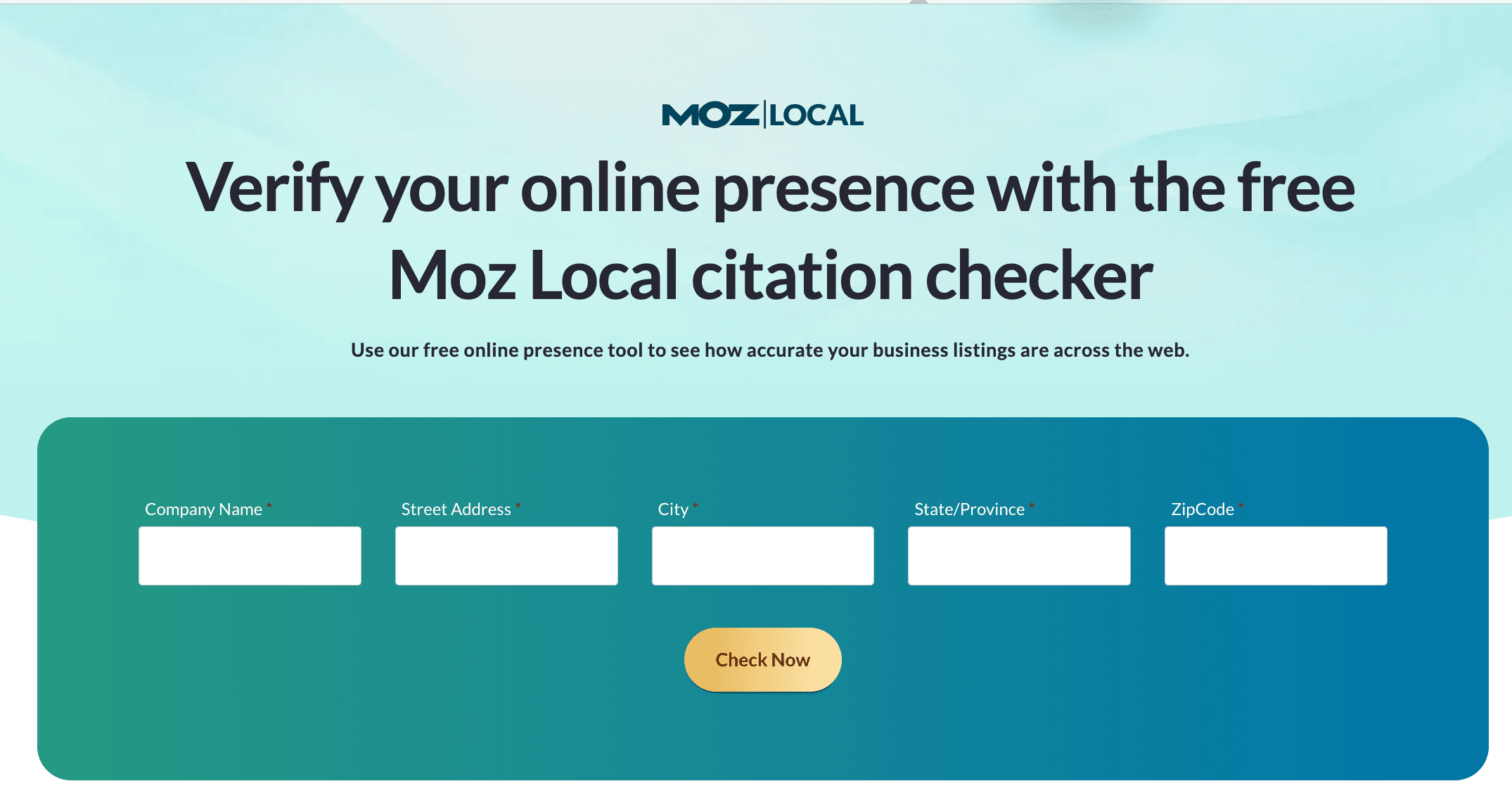 Screenshot of the check presence tool and where it is located in the top navigation menu.