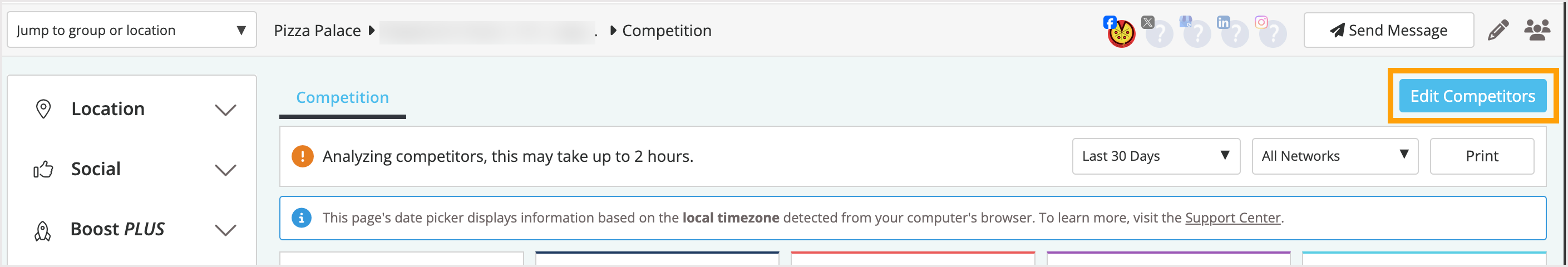 Screenshot of where the Edit Competitors button is located.