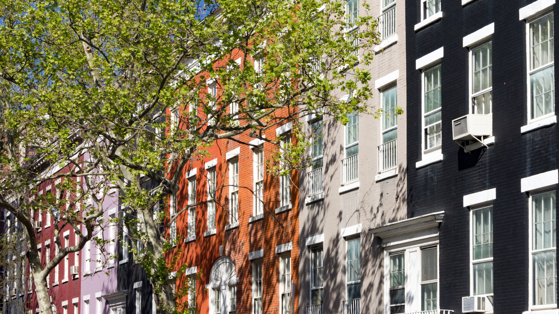Brownstones in Greenwich Village.