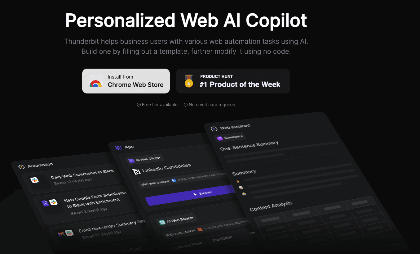 Thunderbit is a no code AI automation tool