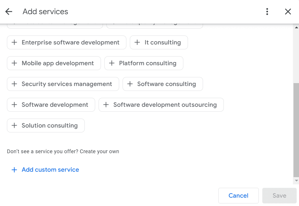 The services section of the New Merchant Experience