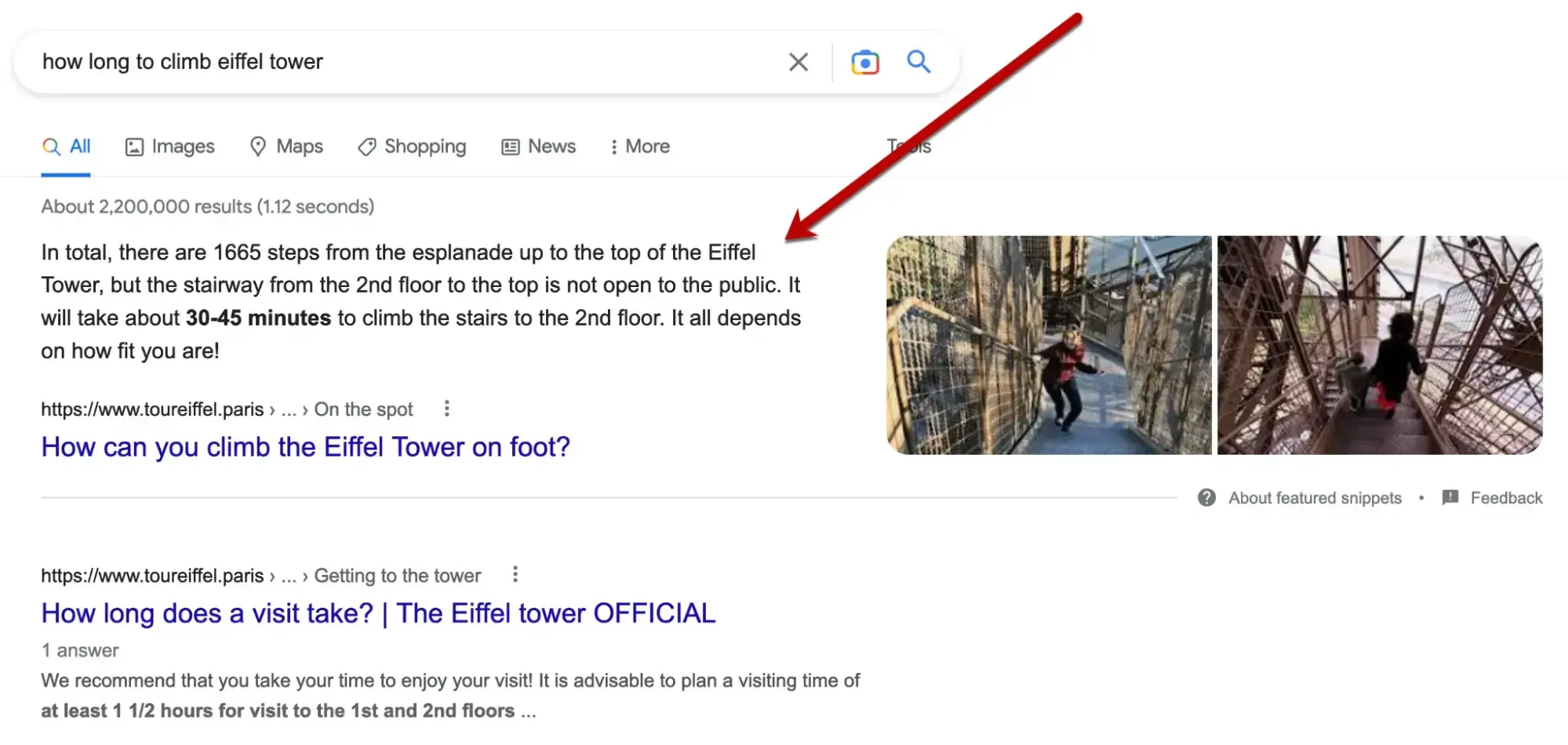 Paragraph featured snippet